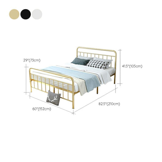Metal Slat Sett Feste Farbe Open-Frame-Bett mit benutzerdefinierten goldenen Beinen