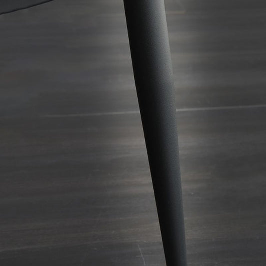 Sedia laterale in pelle finta sedia a braccialess con zampe nere