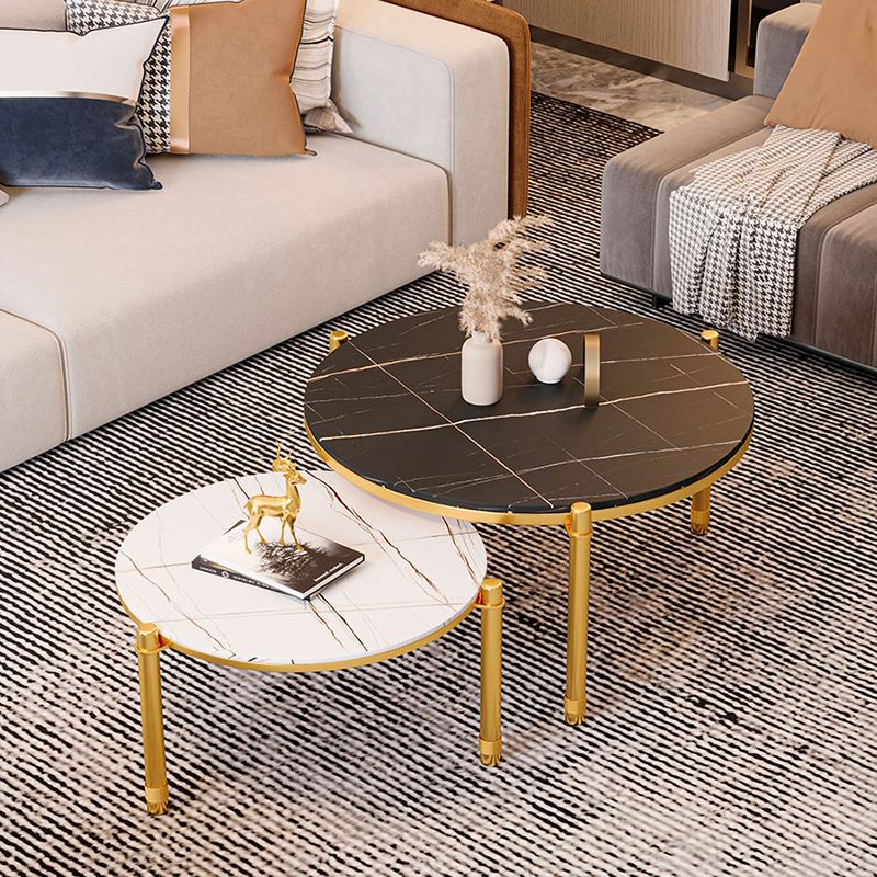 Set di tavolini in 2 pezzi Lussuoso tavolo da cocktail a 3 gambe ardesia rotonda