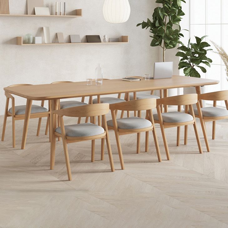 Contemporary Solid Wood Executive Desk Curved Natural Office Desk Clearhalo 'furn' 'furn_office_desk' 'Furniture' 'Office Desks' 'Office Furniture' 'office_desk' 1200x1200_dd6b8a43-c2ab-4a51-ab8d-199c79c720e8