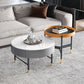 Glam Cocktail Table Round Stone 4 Legs Gold Coffee Cocktail Table