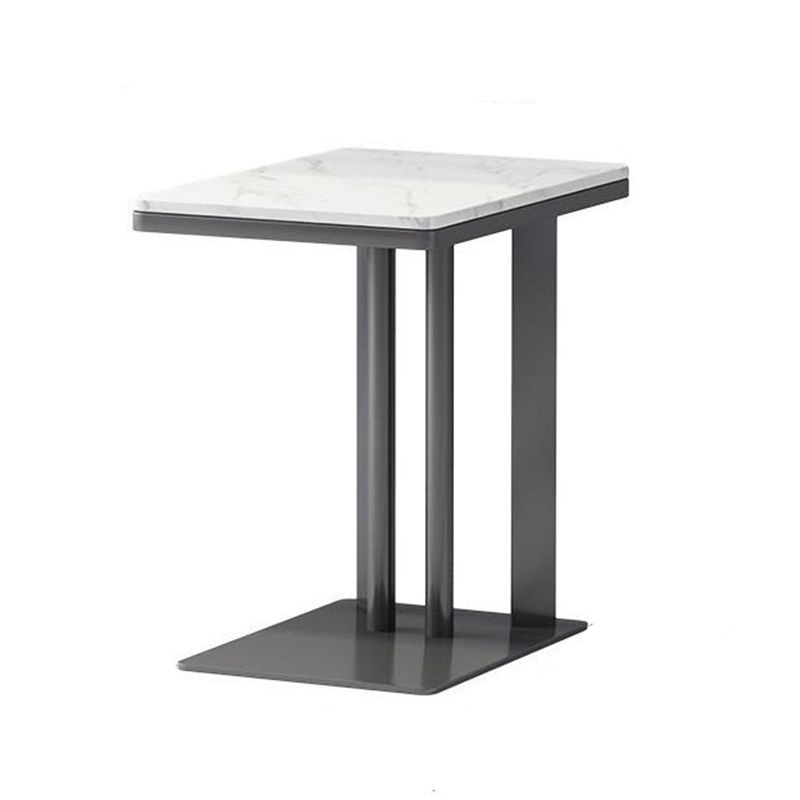 Contemporary Metal C Side Table Slate Top Rectangular Side Table