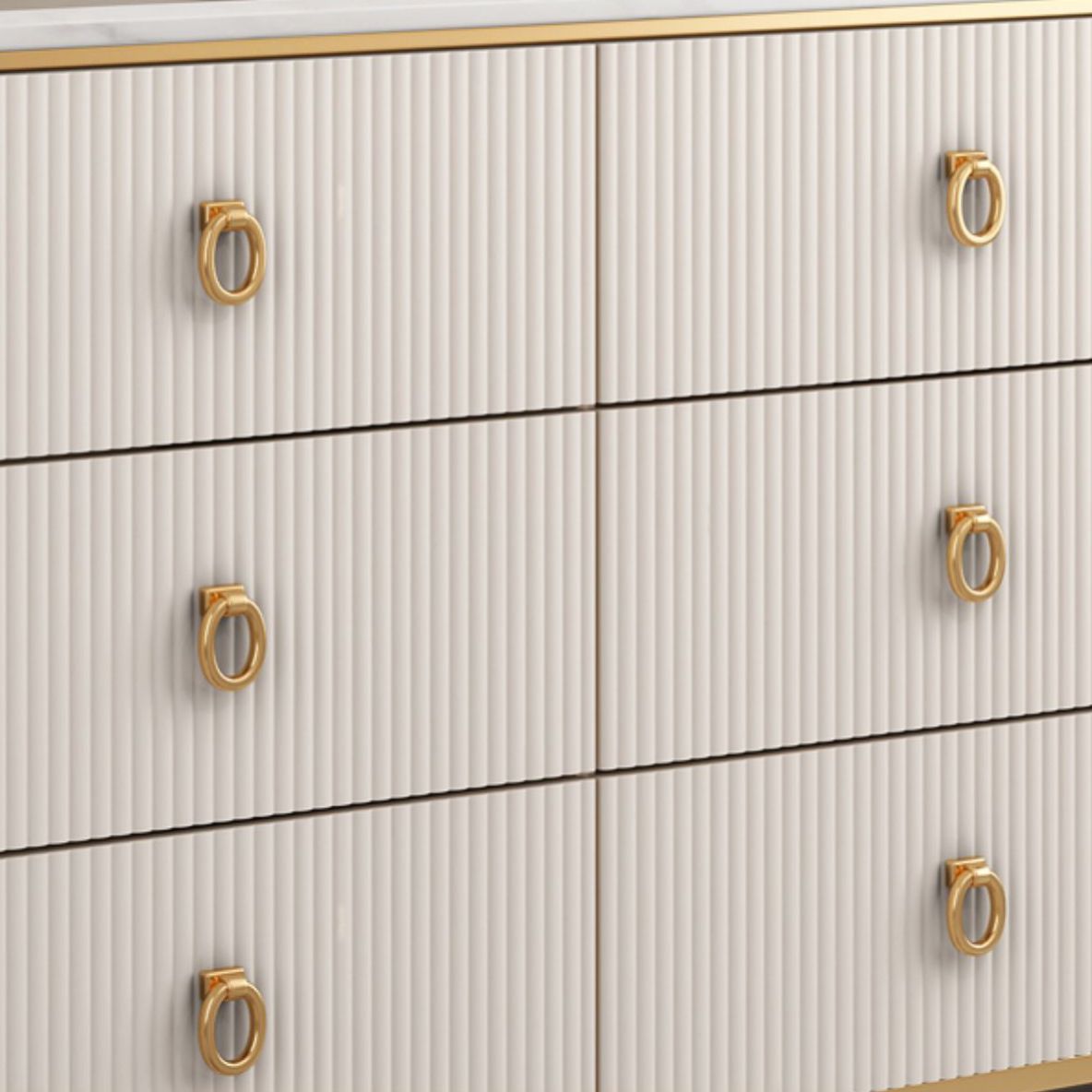 Glam Style Buffet Sideboard with Engineered Wood Drawers and Storage for Dining Room Clearhalo 'buffet_sideboard' 'Buffets & Sideboards' 'Furniture' 'furniture_buffet_sideboard' 'Kitchen & Dining Furniture' 1200x1200_dd6c380a-4b11-4a86-8427-7c117b599694