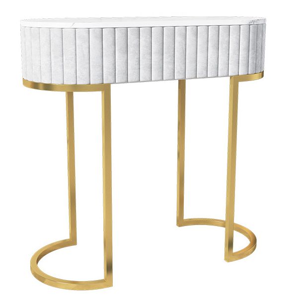 Glam Oval Console Akzenttisch Antikes Finish -Sofa -Konsolentisch in Marmor