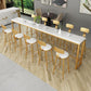Glam Iron Bar Dining Table White Wood Rectangle Indoor Bistro Table with Footrest Clearhalo 'Bar Furniture' 'Bar Tables' 'bar_tables' 'furn' 'furn_bar_tables' 'Furniture' 'furniture_bar_tables' 'Kitchen & Dining Furniture' 1200x1200_dd6ec195-c6ad-43a1-83bb-37e9a72964e1