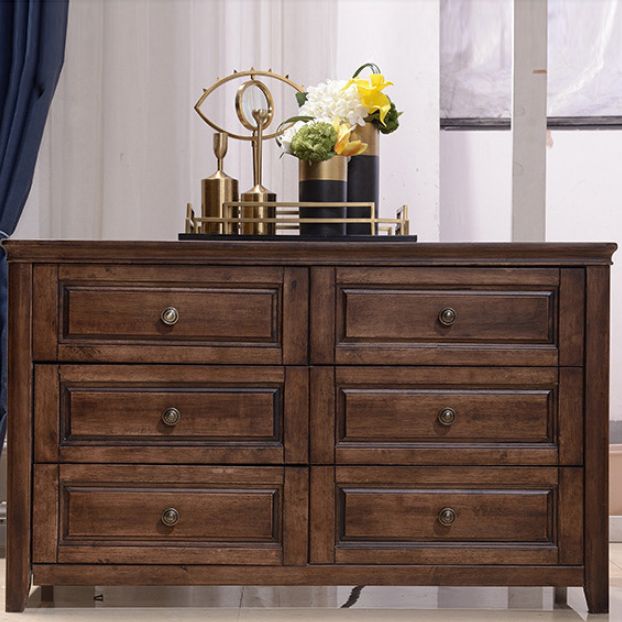 Mid-Century Modern Solid Wood Accent Chest with Drawers in Brown Clearhalo 'Cabinets & Chests' 'cabinets_chests' 'furn' 'furn_cabinets_chests' 'Furniture' 'Living Room Furniture' 1200x1200_dd6edb39-3d97-4923-b1f1-122f5cedf639