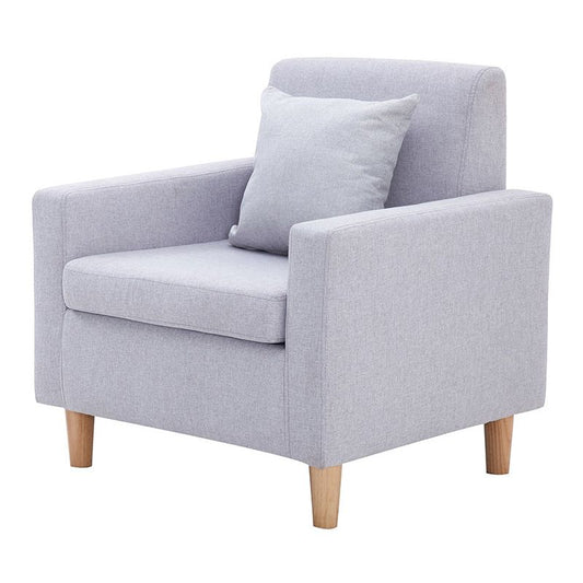 27.5"Wide Faux Leather/Linen Blend Tight Back Arm Chair with Basic Four Legs Clearhalo 'Accent Chairs' 'accent_chairs' 'Chairs & Seating' 'furn' 'furn_accent_chairs' 'Furniture' 'furniture_accent_chairs' 'Living Room Furniture' 1200x1200_dd6fad96-08d9-4503-8d00-c7cc83687faa