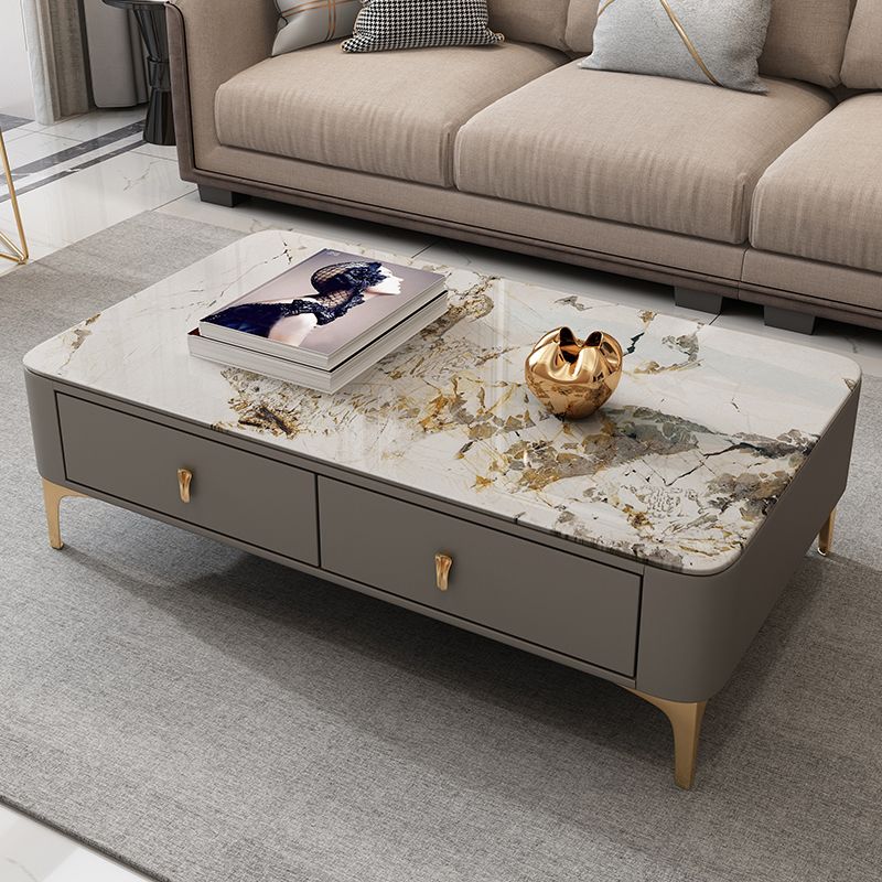 Modern Coffee Table Retangular Slate Cocktail Table with Drawers Clearhalo 'Coffee & Accent Tables' 'Coffee Tables' 'coffee_tables' 'furn' 'furn_coffee_tables' 'Furniture' 'Living Room Furniture' 1200x1200_dd70276a-5440-40ff-83c4-0cb2e7232d32
