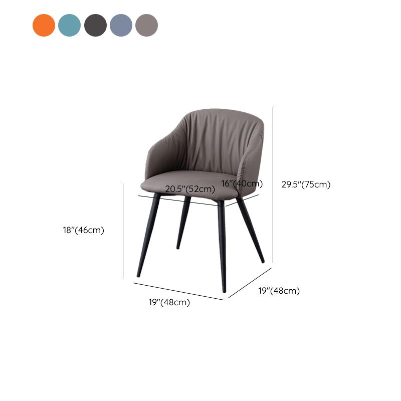 Industriële faux lederen eetkamerstoel gestoffeerde tankstoel met metalen benen