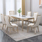 Nordic 1/2/5/7 Pieces Furniture Stone Rectangle Dining Table Set in White