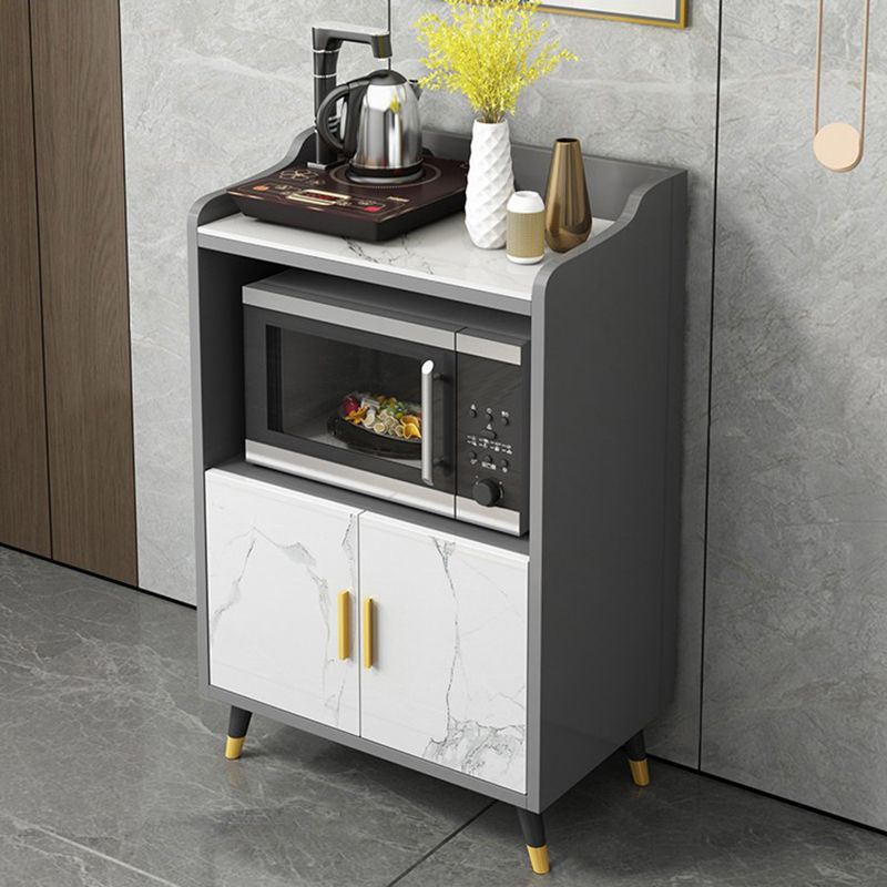 Serveur de cuisine de style moderne serveur en bois d'ingénierie avec rangement ouvert