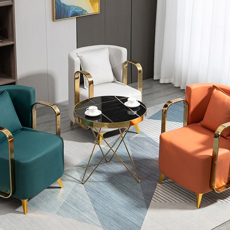 Glam Armrest Backrest Cushion Chair with Metal Legs for Balcony Clearhalo 'Dining Chairs' 'Dining Tables & Seating' 'dining_chair' 'furn' 'furn_dining_chair' 'Furniture' 'Kitchen & Dining Furniture' 1200x1200_dd722f29-0066-41e1-a2f9-8a88444f2b44