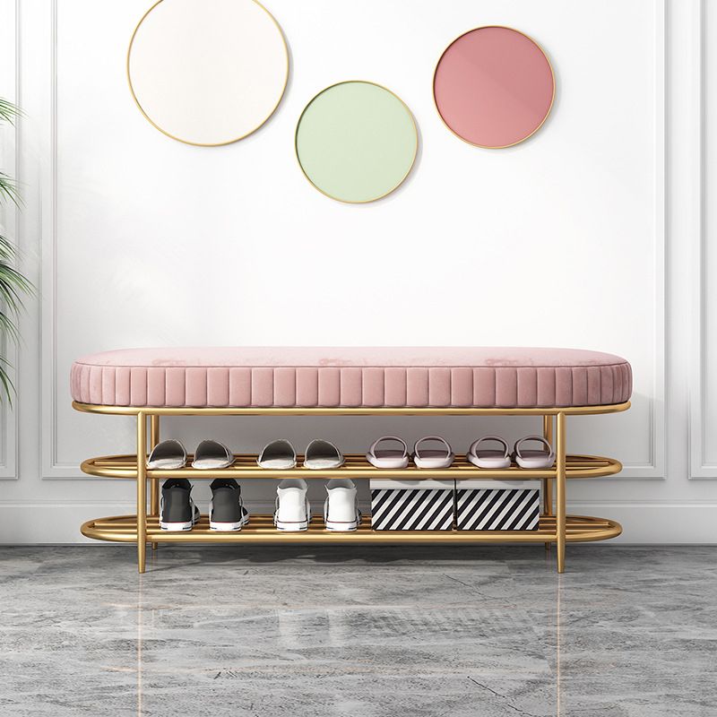 13.65-inch Width Modern Entryway Bench Cushioned Metal Seating Bench Clearhalo 'Benches' 'Chairs & Seating' 'furn' 'furn_benches' 'Furniture' 'Living Room Furniture' 1200x1200_dd736f2d-712d-4ed7-9389-ade08bcbee43