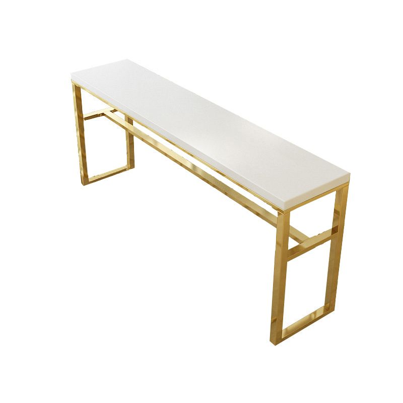 Rectangular Bar-height Table White Wood Top Pub Table with Metal Base Clearhalo 'Bar Furniture' 'Bar Tables' 'bar_tables' 'furn' 'furn_bar_tables' 'Furniture' 'Kitchen & Dining Furniture' 1200x1200_dd739bfd-a5b6-413f-82e3-1da840c58f8f