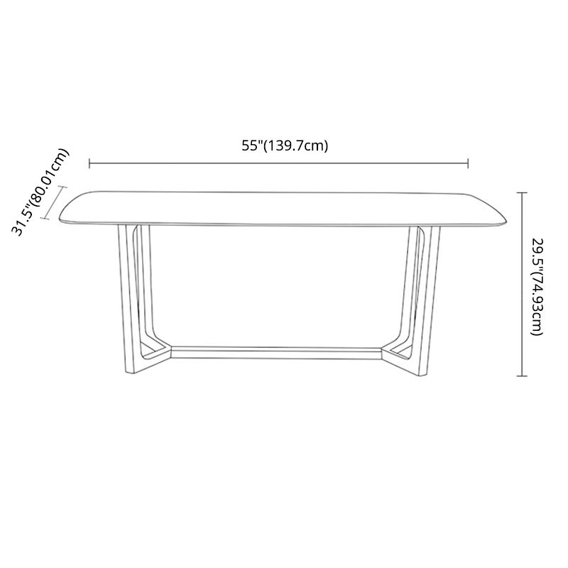 Contemporary Style White Slate Dining Table Rectangular Formal Dinette Set with Wood Base Clearhalo 'Dining Room Sets' 'Dining Tables & Seating' 'dining_room_set' 'furn' 'furn_dining_room_set' 'Furniture' 'furniture_dining_room_set' 'Kitchen & Dining Furniture' 'kitchen&dining_furn' 'kitchen' 1200x1200_dd73c6fc-0f8f-4315-a64b-d9be46fdee05