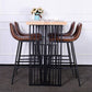 Natural Finish Pine Wood Top Bistro Table with Metal Double Pedestal Clearhalo 'Bar Furniture' 'Bar Tables' 'bar_tables' 'furn' 'furn_bar_tables' 'Furniture' 'Kitchen & Dining Furniture' 1200x1200_dd74757d-eba1-44c5-ac15-323b412db311