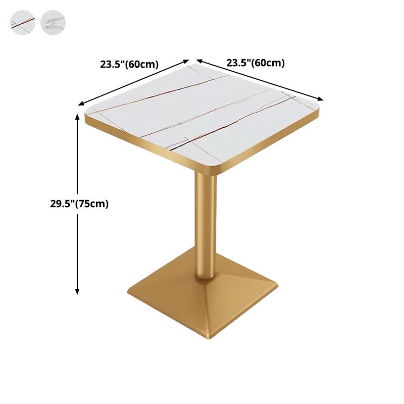 Industrial White Table for Restaurant Dining Table with Metal Base in Gold Clearhalo ' dining_table' 'Dining Tables & Seating' 'Dining Tables' 'furn' 'furn_dining_table' 'Furniture' 'furniture_dining_table' 'Kitchen & Dining Furniture' 'kitchen&dining_furn' 'kitchen' 'kitchen_dining_table' 1200x1200_dd74e91a-8284-43cb-b209-ceeb3749f533