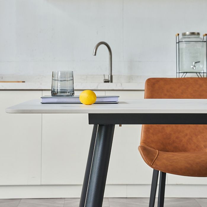 Sintered Stone Rectangle Dining Table Industrial Dining Room Table