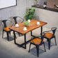 Indoor Rectangle Table with Metal Base Industrial Brown Wood Top Dining Table Clearhalo 'Dining Tables & Seating' 'Dining Tables' 'dining_table' 'furn' 'furn_dining_table' 'Furniture' 'Kitchen & Dining Furniture' 1200x1200_dd75c6c1-0b54-4b03-9741-1cb675cf9cc7