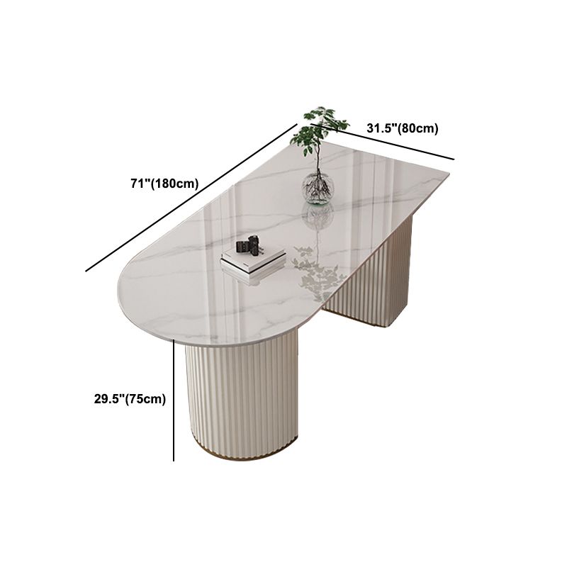 Sintered Stone Dining Table Traditional Luxury Double Pedestal Table Clearhalo 'Dining Tables & Seating' 'Dining Tables' 'dining_table' 'furn' 'furn_dining_table' 'Furniture' 'furniture_dining_table' 'Kitchen & Dining Furniture' 'kitchen' 'kitchen_dining_table' 1200x1200_dd762374-0c62-4487-9e38-31a638ef7d00