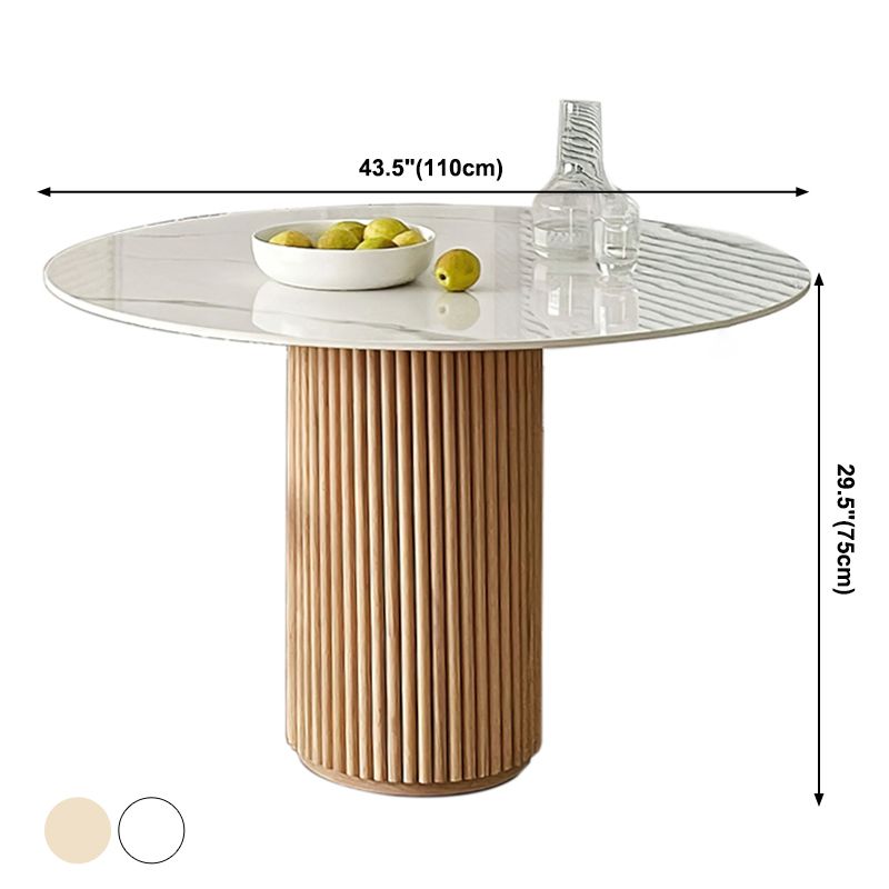 Round Shape White Dining Table Sintered Stone Table Contemporary with Pedestal Clearhalo ' dining_table' 'Dining Tables & Seating' 'Dining Tables' 'furn' 'furn_dining_table' 'Furniture' 'furniture_dining_table' 'Kitchen & Dining Furniture' 'kitchen&dining_furn' 'kitchen' 'kitchen_dining_table' 1200x1200_dd765d31-faf8-475a-91c3-8663d2e34cf6