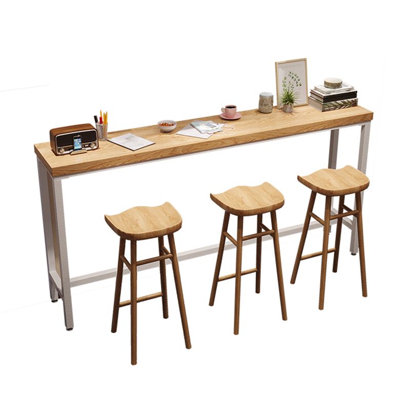 Industrial Style Bistro Bar Desk Pine Solid Wood Rectangle Bar Dining Table for Indoor Clearhalo 'Bar Furniture' 'Bar Tables' 'bar_tables' 'furn' 'furn_bar_tables' 'Furniture' 'Kitchen & Dining Furniture' 1200x1200_dd775520-fb18-4407-b93e-c06e28ee4947