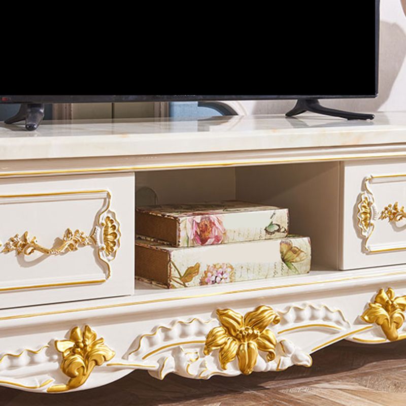 Glam Media Console Open Storage TV Stand Console with 4 Drawers Clearhalo 'furn' 'furn_tv_stands_entertainment_centers' 'Furniture' 'Living Room Furniture' 'TV Stands & Entertainment Centers' 'TV Stands & Media Storage Furniture' 'tv_stands_entertainment_centers' 1200x1200_dd77b06e-d4f5-4901-a40e-eefc7565b982