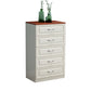 White Modern Accent Chest with Drawers 15.74" Wide Side Cabinet