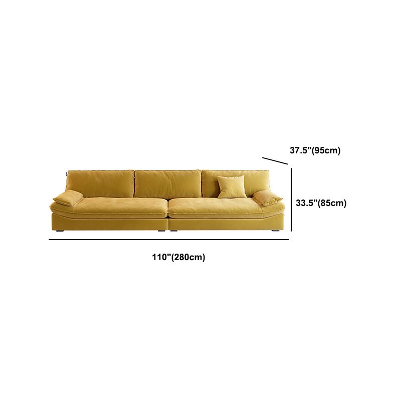 Divano a braccio top cuscino contemporaneo di divano colpido cucito in giallo
