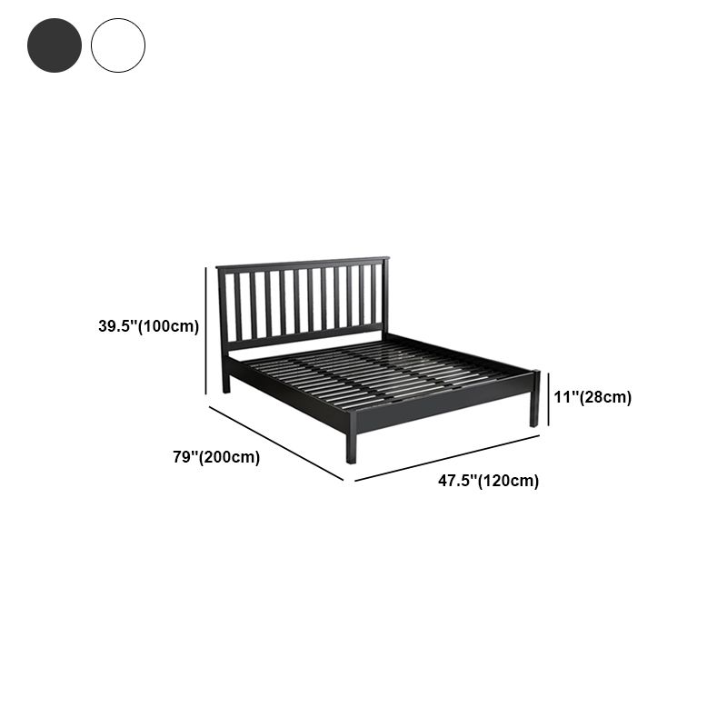 Lit à trame ouvert de couleur unie moderne avec tête de lit rectangulaire