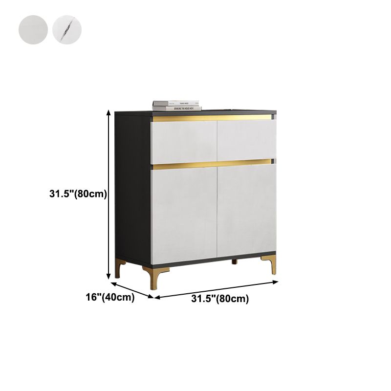 Server bianco moderno in legno ingegnerizzato con cassetto per soggiorno