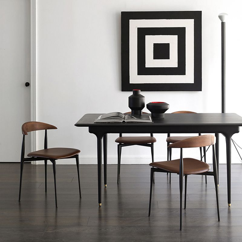 Modern Style Faux Leather Chair Open Back Stackable Dining Chair Clearhalo 'Dining Chairs' 'Dining Tables & Seating' 'dining_chair' 'furn' 'furn_dining_chair' 'Furniture' 'furniture_dining_chair' 'Kitchen & Dining Furniture' 1200x1200_dd7c067f-adc0-4929-b557-18e001f629ff