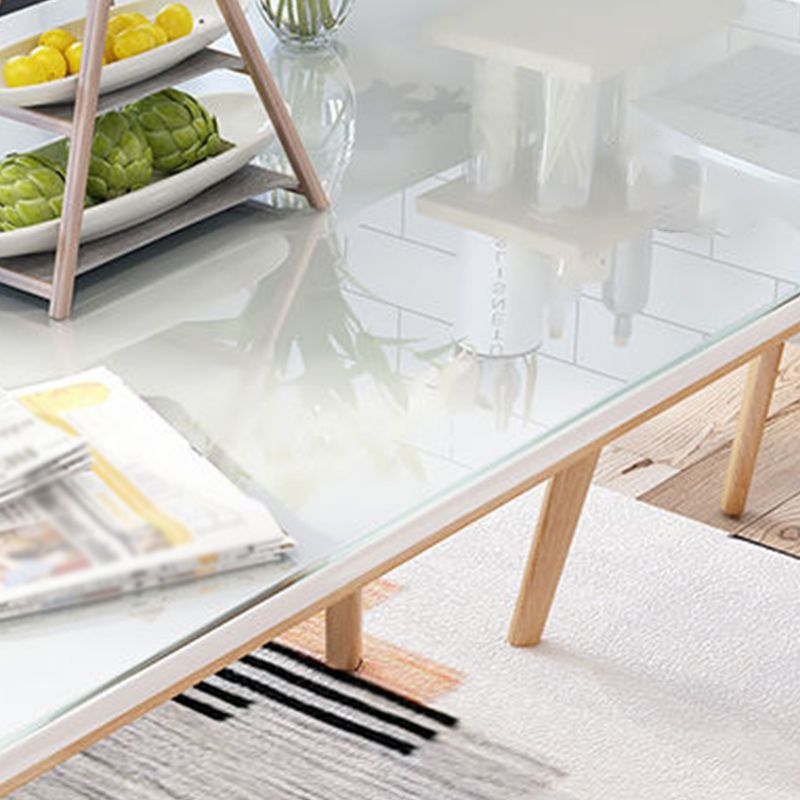 Weißer Steinspitze Esstisch Mitte des Jahrhunderts moderner Tisch mit 4 Beinen