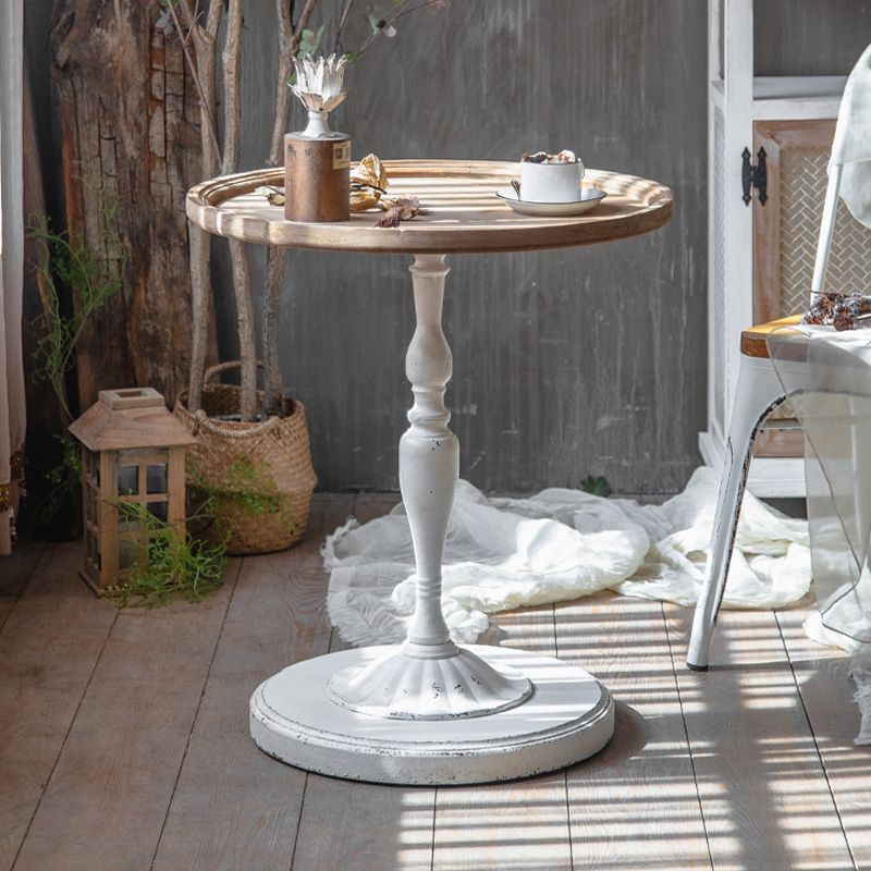 Table d'appoint de campagne de 19 "de largeur de 19" Table d'appoint accent rond pour chambre à coucher