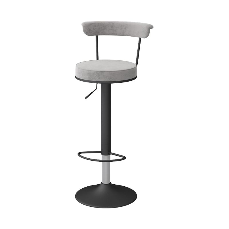Glam Liftable Backrest Counter Stool Steel Kitchen Bar Stool with Cushion and Pedal Clearhalo 'Bar Furniture' 'Bar Stools' 'bar_stools' 'furn' 'furn_bar_stools' 'Furniture' 'furniture_bar_stools' 'Kitchen & Dining Furniture' 1200x1200_dd7dd03a-6e76-4dfe-bf07-9027fdfcb03a
