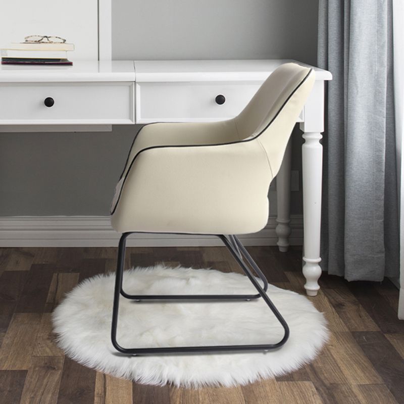 Silla de oficina moderna de cuero sin brazo de cuero ajustable altura de altura de escritorio