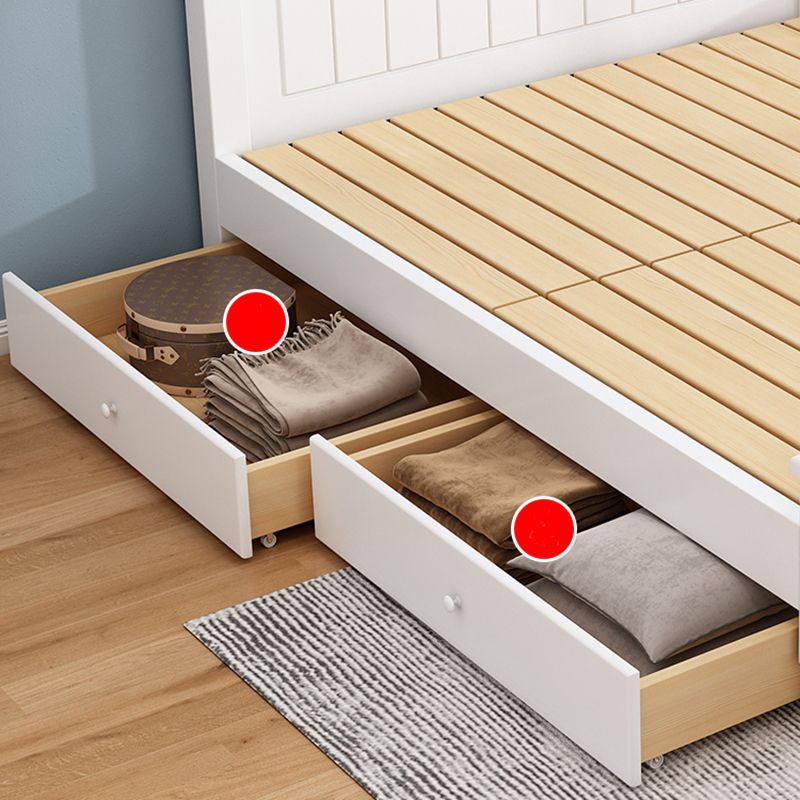 Letto standard in legno massiccio letto bianco contemporaneo con testiera