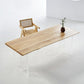 Natural Ash Wood Dining Table Rectangle Clear Acrylic Double Pedestal Table Clearhalo 'Dining Tables & Seating' 'Dining Tables' 'dining_table' 'furn' 'furn_dining_table' 'Furniture' 'Kitchen & Dining Furniture' 1200x1200_dd7f08e4-3759-4da8-8a89-baece2c844f6