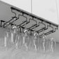 Contemporary Metal Wine Glass Rack Hanging Glass & Stemware Holder in Black