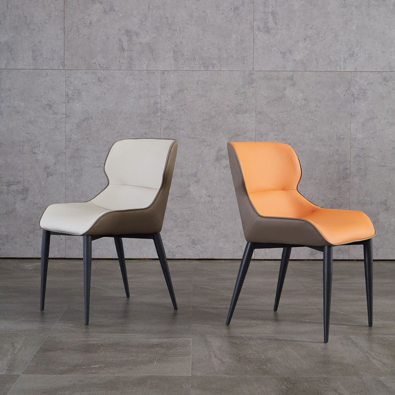 Sedia da pranzo in pelle sedie a braccio parsons in stile contemporaneo