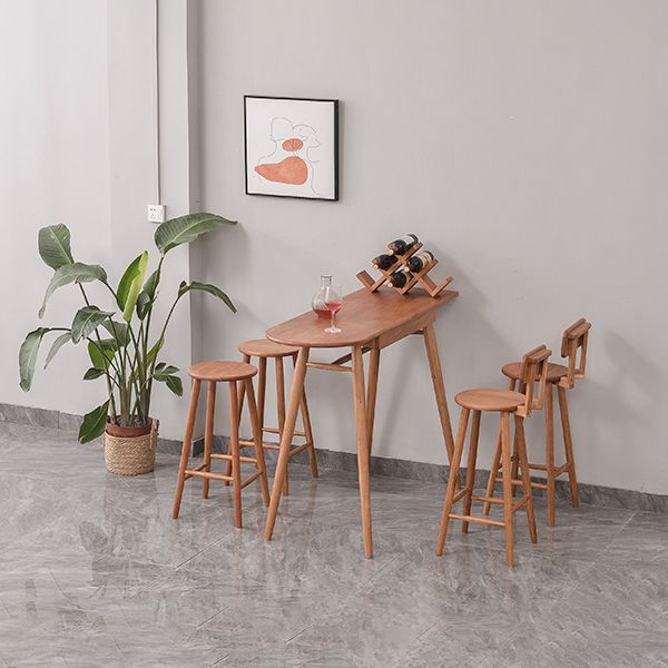 Mesa de comedor de bar contemporánea, mesa de bar rectangular de madera para cocina