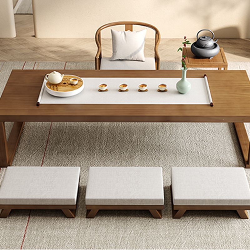 Brone Solid Wood Coffee Table with Sled Legs and Rectangular Top