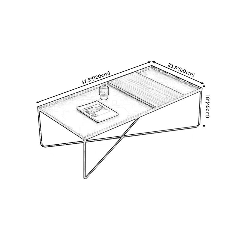 Modern Style Cross Table Base Wrought Iron Black Square & Rectangular Coffee Table Clearhalo 'Coffee & Accent Tables' 'Coffee Tables' 'coffee_tables' 'furn' 'furn_coffee_tables' 'Furniture' 'furniture_coffee_tables' 'Living Room Furniture' 1200x1200_dd818023-cb5b-4038-96f1-3ffb2c07884c