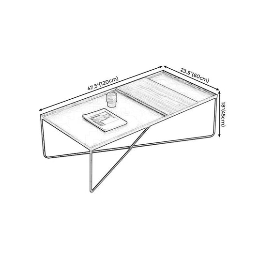 Modern Style Cross Table Base Wrought Iron Black Square & Rectangular Coffee Table Clearhalo 'Coffee & Accent Tables' 'Coffee Tables' 'coffee_tables' 'furn' 'furn_coffee_tables' 'Furniture' 'furniture_coffee_tables' 'Living Room Furniture' 1200x1200_dd818023-cb5b-4038-96f1-3ffb2c07884c