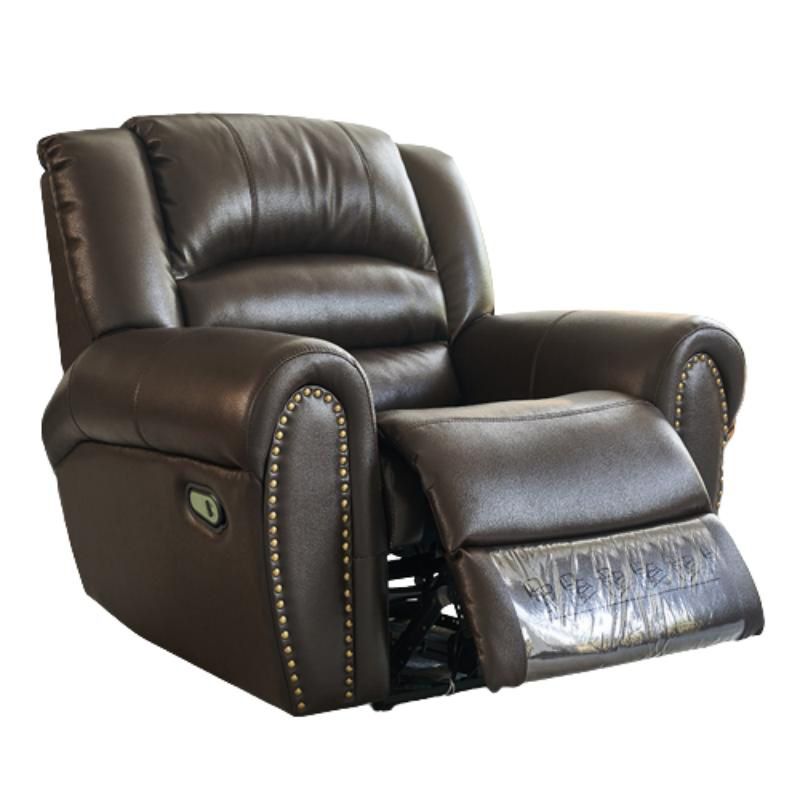 40.94 "de ancho marrón reclinable estándar silla reclinable de cuero genuino