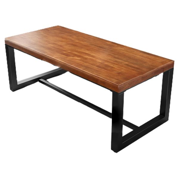 Contemporary Rectangular Executive Desk Brown Office Desk with Metal Legs Clearhalo 'furn' 'furn_office_desk' 'Furniture' 'Office Desks' 'Office Furniture' 'office_desk' 1200x1200_dd82db01-b8bf-4733-983e-e3a889f0efa8