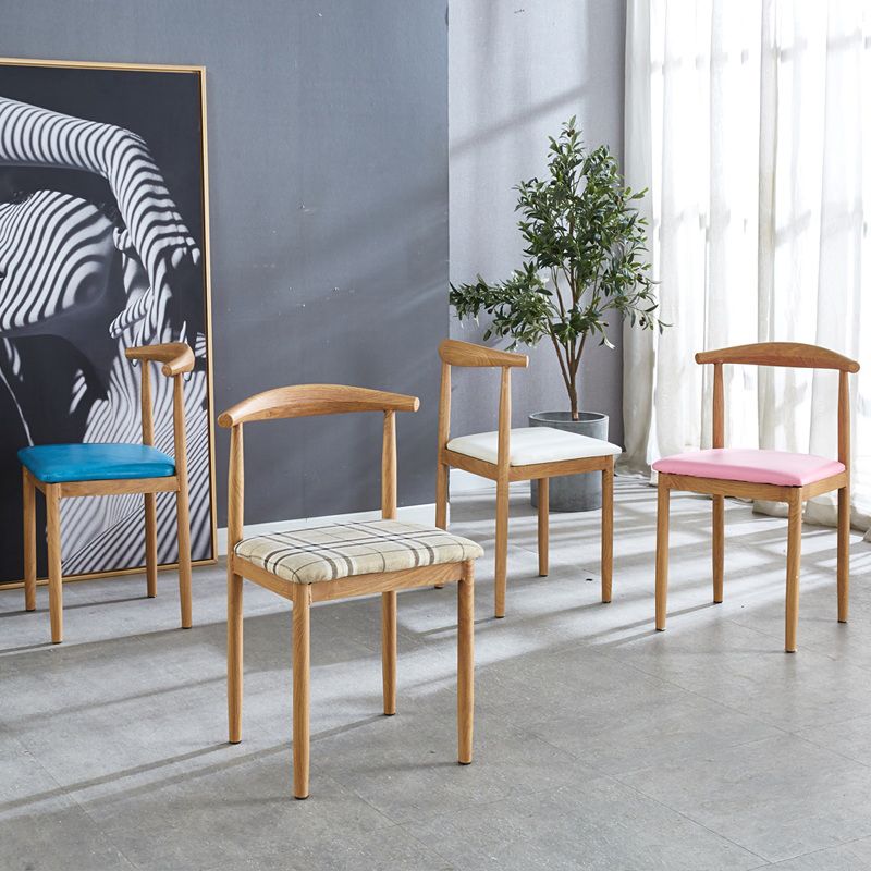 Contemporary Style Metal Kitchen Chairs Set Open Back Side PU Leather Chair Clearhalo ' kitchen&dining_furn' 'Dining Chairs' 'Dining Tables & Seating' 'dining_chair' 'furn' 'furn_dining_chair' 'Furniture' 'furniture_dining_chair' 'Kitchen & Dining Furniture' 'kitchen' 1200x1200_dd83672a-993e-4d20-8a08-ead258c7578c