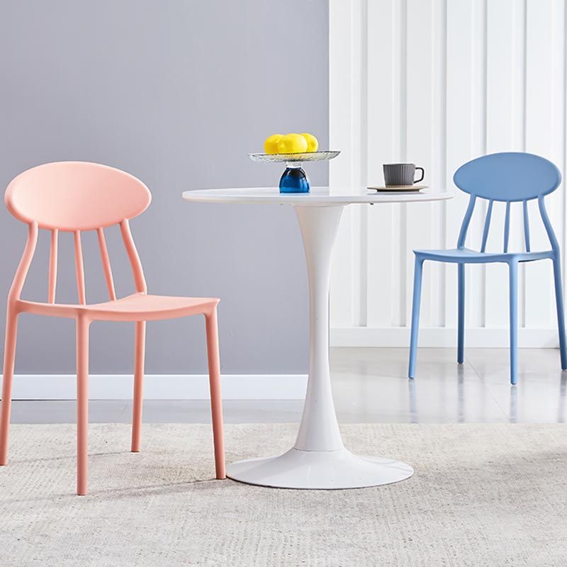Silla de plástico contemporánea muebles laterales de comedor abiertos en acabado mate