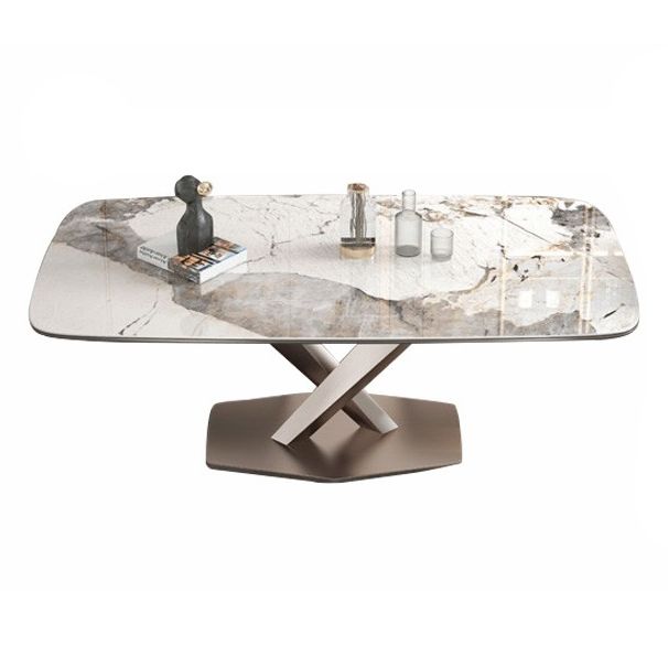 Traditional Luxury Rectangle Dining Table White Sintered Stone Table with Pedestal Base Clearhalo ' dining_table' 'Dining Tables & Seating' 'Dining Tables' 'furn' 'furn_dining_table' 'Furniture' 'furniture_dining_table' 'Kitchen & Dining Furniture' 'kitchen&dining_furn' 'kitchen' 'kitchen_dining_table' 1200x1200_dd83fd31-20dd-40c8-b52d-ed267041803f