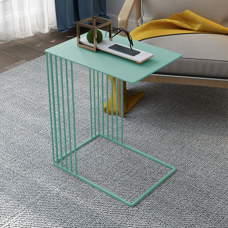 Mesa lateral rectangular de mediados de siglo C de metal C, 23.2 "de alto